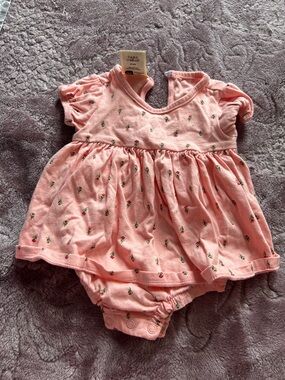 Pink Floral Baby Girl Formal Dress Bodysuit